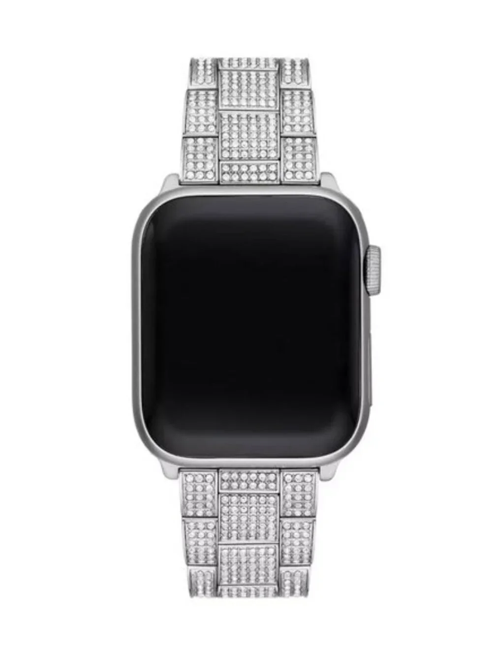 NEW Michael Kors Stainless Steel Pave Silver-Tone Strap Band 38-40mm Apple Watch